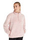 Protest Women's Athletic Fleece Blouse Long Sleeve with Zipper Pink