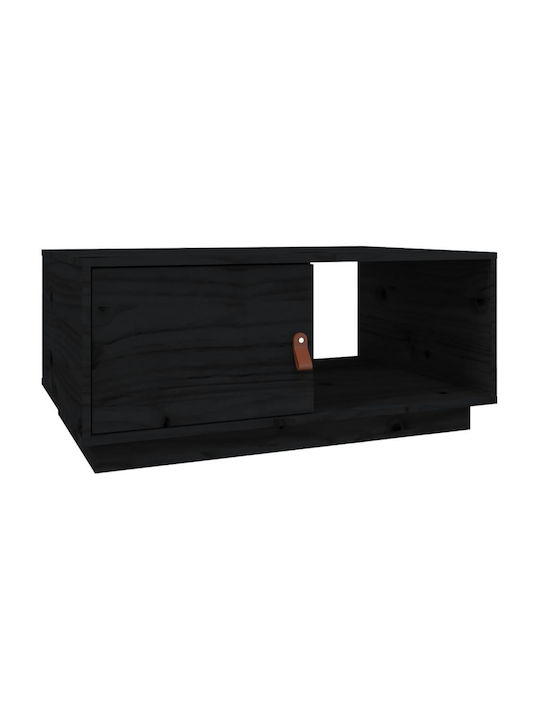 Rectangular Solid Wood Coffee Table Μαύρο L80xW...