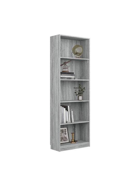 Bookcase Grey 60x24x175cm