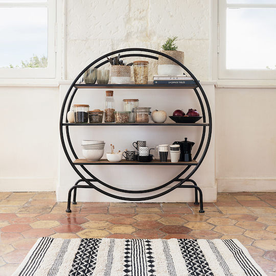 Bookcase A-s Danik Black - Natural 91.5x24.5x100.5 cm