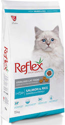 Reflex Sterilised Cat Food Dry Food for Adult Neutered Cats with Rice / Salmon 15kg