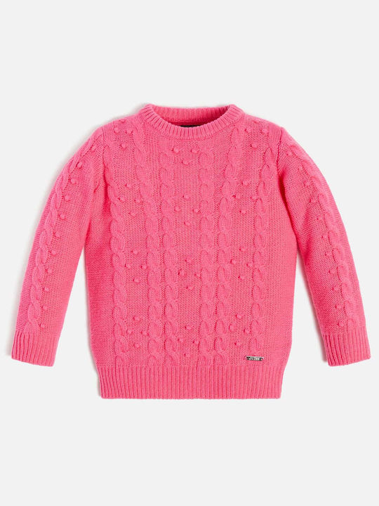 Guess Kids' Sweater Long Sleeve Fuchsia