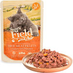 Sam's Field True Meat Fillets Nasses Katzenfutter für Katze in Beutel mit Kürbis und Huhn 85gr F100199