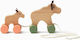 Kids Concept Συρόμενο Παιχνίδι Τρεχαλίτσα Τάρανδοι από Ξύλο για 12+ Μηνών