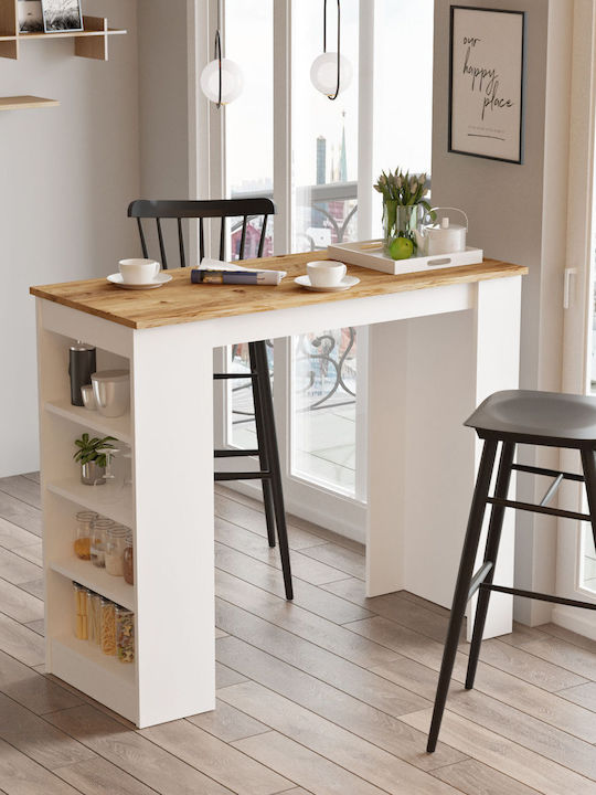 Cocenza Tisch Bar Holz Natural - White 120x51x101cm