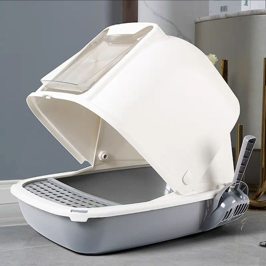 Closed Cat Toilet with Sieve White L47 x W36 x H37cm