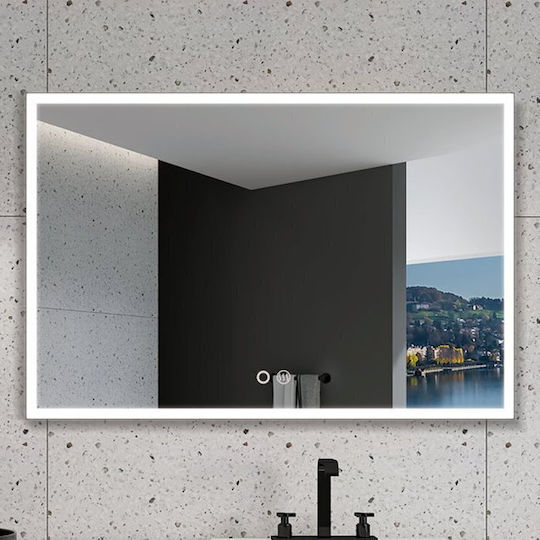 Imex Suiza Правоъгълена Банско Огледало LED 60x80см Черен