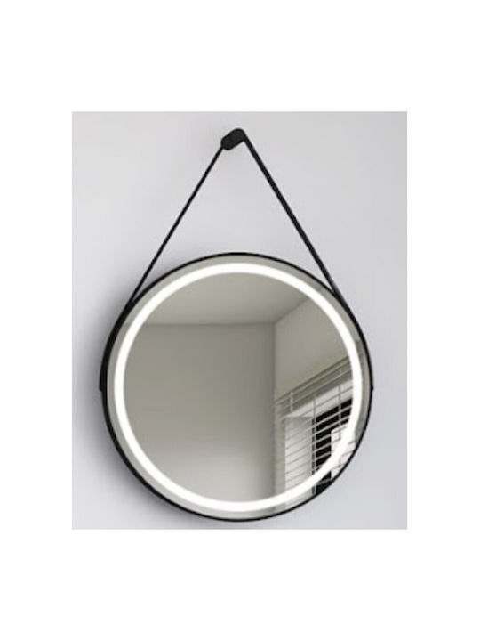 Imex Kenia Round Bathroom Mirror Led made of Metal 60x60cm Black