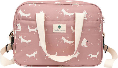 Bimbidreams Shoulder/Hand Diaper Bag Fox Pink 42x18x30cm.