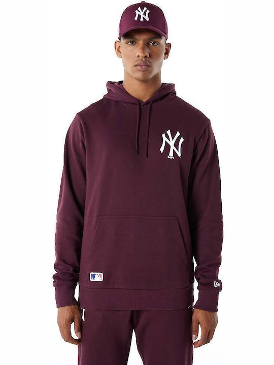 New York Yankees Essentials Sweatshirt with Hood Burgundy