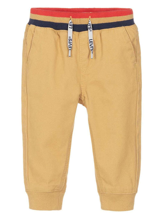 Pantaloni din Material Textil pentru Copii Tabac maro Yarn Dyed Rib Waistband Jogger