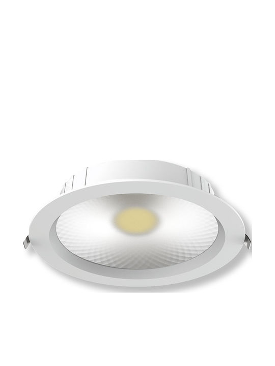 Elvhx Round Recessed LED Panel 30W with Cool White Light 48cm