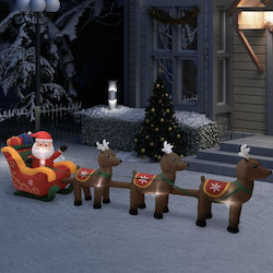 vidaXL Outdoor Inflatable Illuminated Santa Claus Electric in Sleigh 140x490x85cm