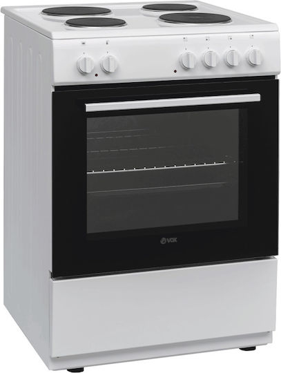 Vox Electronics EHB 600 WBF Cooker 72lt with Enamel Hobs W68.4cm. White