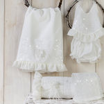 My Little Kiss Baptism Towel Set Claire Λευκό