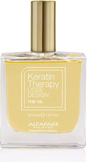 Alfaparf Milano Professional Keratin Therapy Lisse Design Hair Oil for Repair against Split Ends with Keratin 50ml