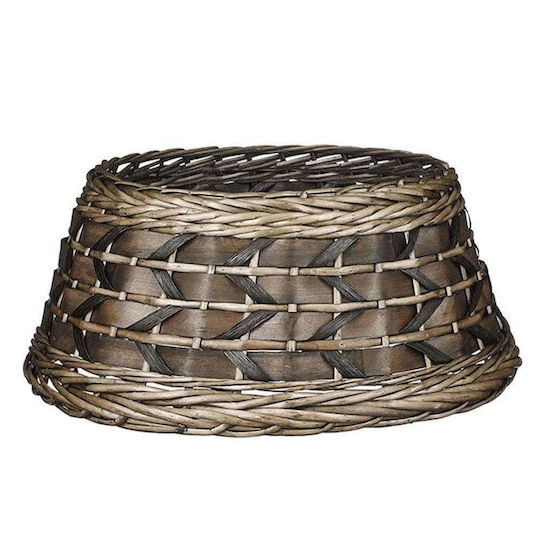 Christmas Tree Skirt Metal Beige Straw H21xD50cm.