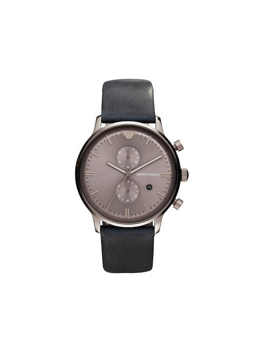 Armani Exchange Watch Chronograph Battery with Gray Leather Strap