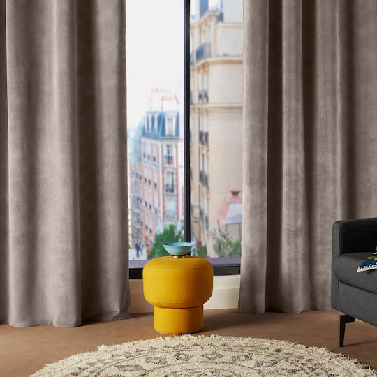 Curtain with Grommets A-S Lilou Taupe 140x260cm