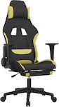 vidaXL 345506 Fabric Gaming Chair with Footrest Black / Green