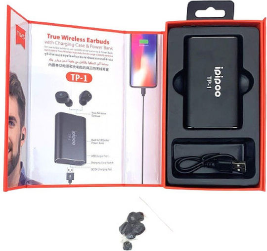 Ipipoo TP-1 In-ear Bluetooth Handsfree Earphones with Charging Case Black