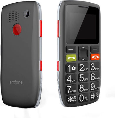 Artfone C1 Dual SIM Handy mit Tasten (Griechisches Menü) Schwarz