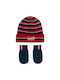 Levi's Kids Beanie Set with Gloves Knitted Navy Blue