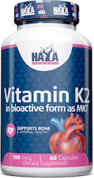 Haya Labs Vitamin K2 Βιταμίνη 100mcg 60 φυτικές κάψουλες