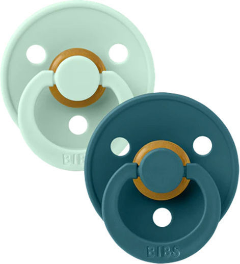 Bibs Colour Pacifiers Rubber Nordic Mint / Forest Lake for 6-18 months 2pcs