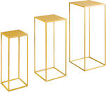 Set of 3pcs Decorative Metal Tables - Presentation Stand Gold 157.009.0058.04