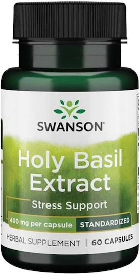 Swanson Holy Basil Extract Tulsi 400mg 60 Capsules
