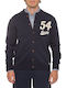 D2 Vintage Varsity Cardigan Herren Strickjacke mit Knöpfen Marineblau
