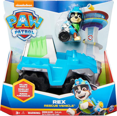 Spin Master Miniature Toy Paw Patrol Rex With Rescue Vehicle Paw Patrol for 3+ Years