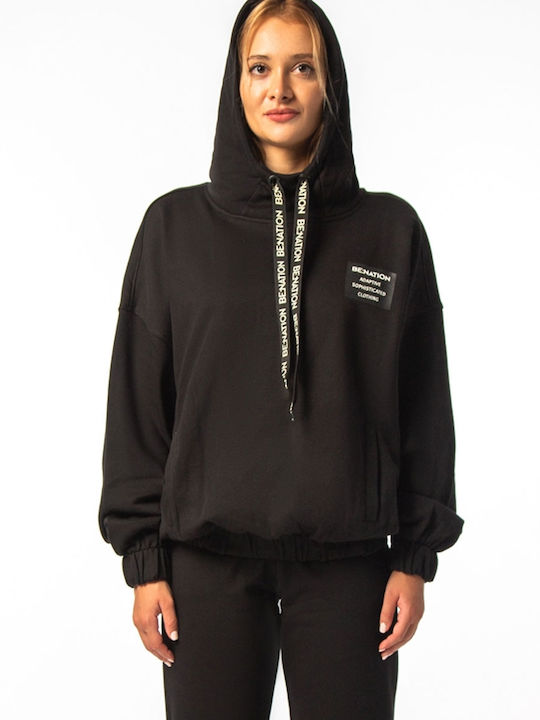 Be:Nation Women's Hooded Sweatshirt Black