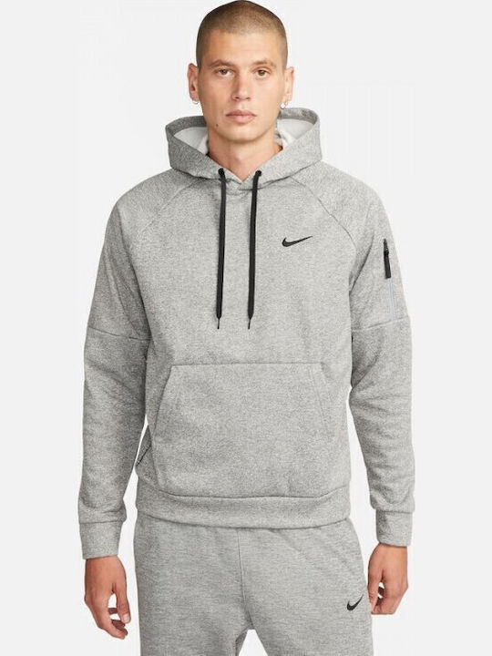 Nike Therma-FIT Φούτερ με Κουκούλα Γκρι