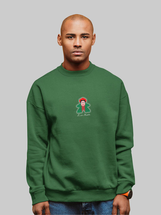 Frida Kahlo Meeple Sweatshirt - BOTTLE GREEN