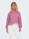 Only Women's Long Sleeve Sport Knitting Sweater Pink