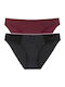 Women's Slip 2Pack Seamless with Lace Black/Bordeaux