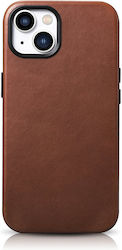 iCarer Oil Wax Premium Leather Brown (iPhone 14 Plus)