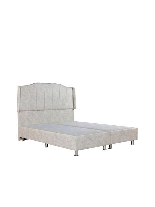 Bismuth Bett Überdoppelbett Light Grey für Matratze 160x200cm