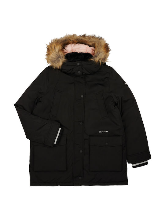 Aspen Kinderjacken & Winterjacken Parka Lang mit Kapuze Schwarz