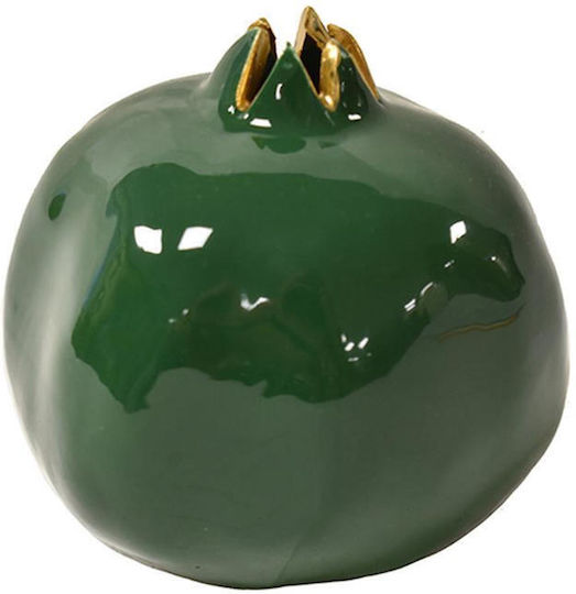 Atmosphera Decorative Pomegranate made of Ceramic Material Green/Gold 12x12cm 1pcs
