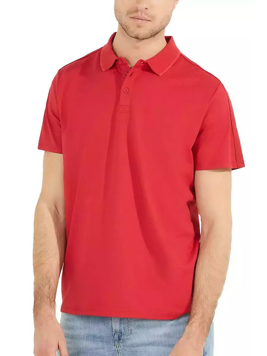 Guess Men's Short Sleeve Polo Blouse Chili Red
