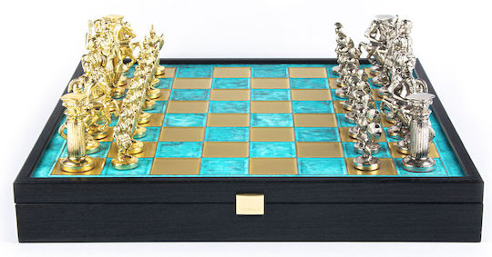 Manopoulos Handgefertigt Schach Metallisch E-Gitarren mit Schachfiguren 41x41cm