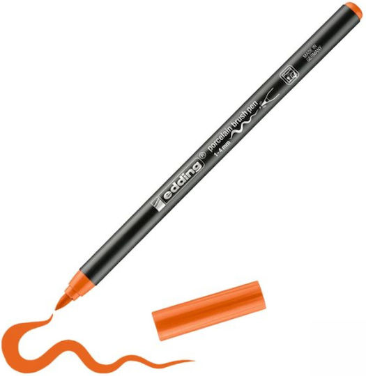 Edding Porcelain Brushpen 4200 Marker Wash-resistant Orange for Porcelain and Glass Ψιλής Γραφής 1-4χιλ