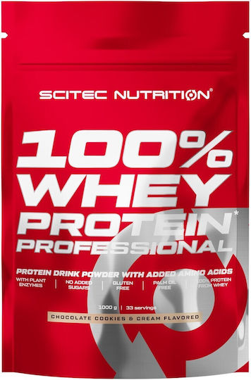 Scitec Nutrition 100% Whey Protein Professional Molkenprotein Glutenfrei mit Geschmack Schokolade Cookies & Creme 1kg