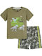 Cool Club Kinder Schlafanzug Sommerlich Baumwoll Khaki