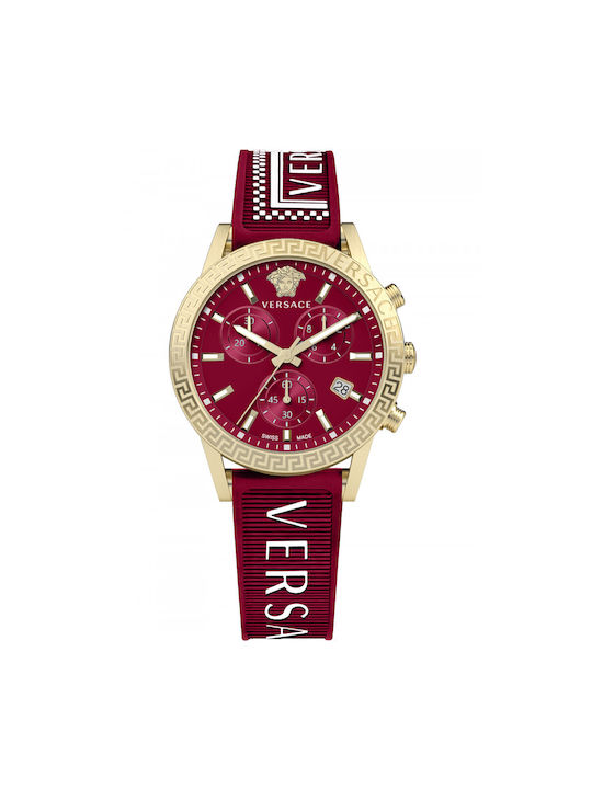 Versace burgundy top sport tech watch