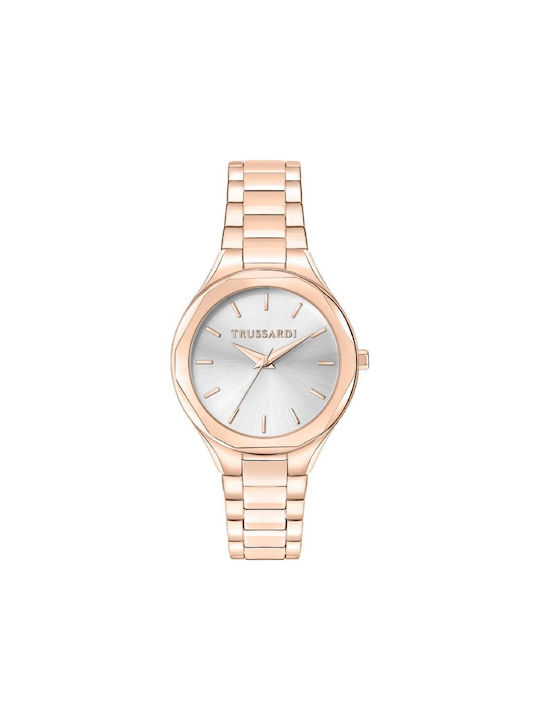 Trussardi Watch with Pink Gold Metal Bracelet