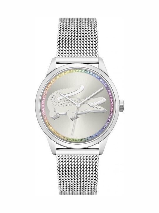 Lacoste Ladycroc Γυναικείο Ρολόι 32mm Μπαταρίας με Ασημί Μεταλλικό Μπρασελέ